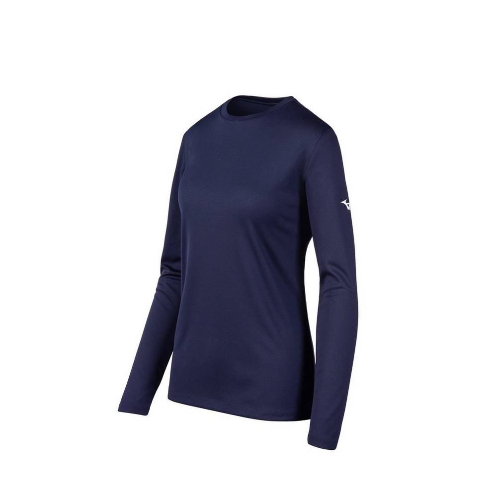 Camiseta Mizuno Long Sleeve - Mulher - Azul Marinho - MWPRT7604